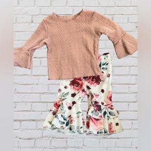 Baby Girls 2 Piece Floral Outfit for Spring, 3-6 months, fits large